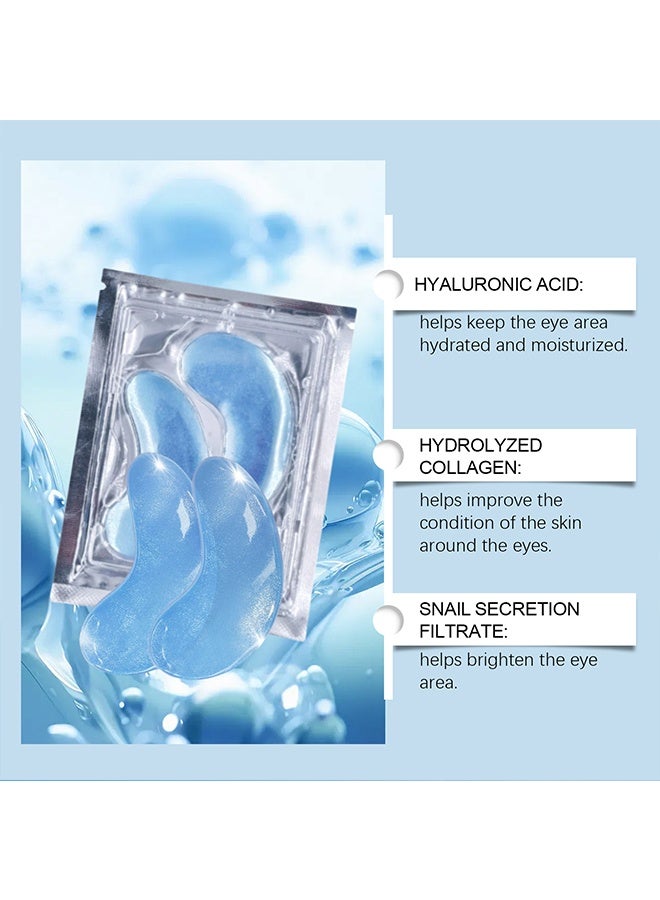 WEST MONTH Hyaluronic Acid Eye Mask - Under Eye Patches , Hyaluronic Acid Eye Masks for Dark Circles Puffy Eyes Undereye Bags, Collagen Eye Patches for Wrinkles and Hydrate, Skin Care Gift for Her 8Pairs - Image 2