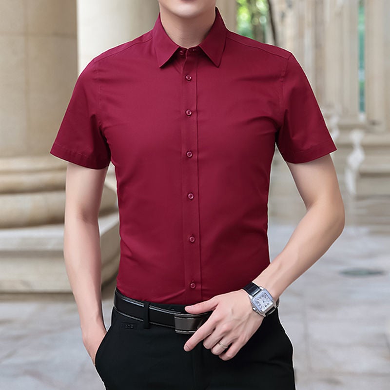 Summer White Shirt Men'S Short-Sleeved Business Formal Fit Professional Workwear Large Size White Half-Sleeved Work Shirt - Image 1