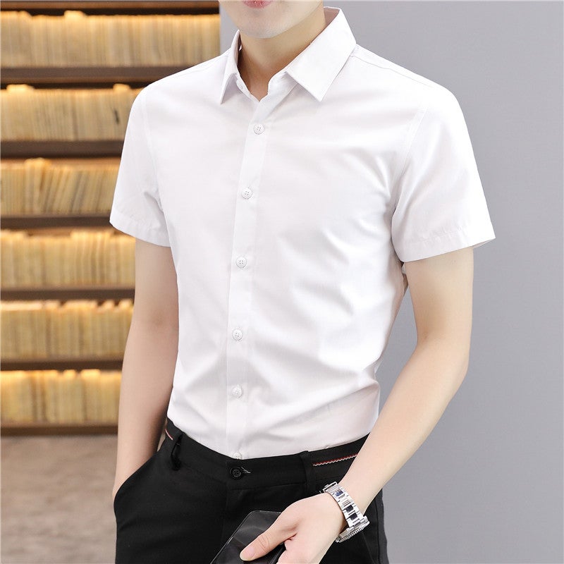Summer White Shirt Men'S Short-Sleeved Business Formal Fit Professional Workwear Large Size White Half-Sleeved Work Shirt - Image 3