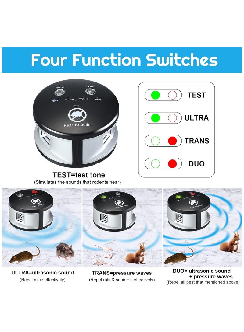 عام مزيل حشرات بالموجات الفوق صوتية، مزيل سنجاب بزاوية 360 درجة، منعش حشرات ضغطي 3 في 1، مزيل إلكتروني للحشرات لمنع السنجاب، الفئران، الجرذان، القوارض، للاستخدام داخل المنزل. - Image 4