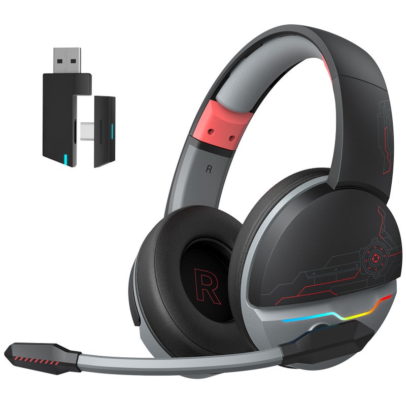 NUBWO/Langbowang G08 wireless gaming headset headset e-sports chicken headset stereo 2.4G Bluetooth Black and red 2.4G+Bluetooth TF - Image 1