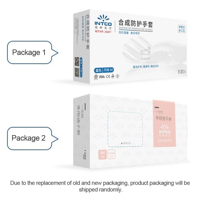 قفازات PVC مستهلكة 100 قطعة بلون أزرق مقاس M: خالية من بروتين اللاتكس وبدون دوب - قفازات مصنوعة مركبة عالية الحماية ومقاومة للتآكل لأشخاص يعانون من الحساسية للفحوصات وتجهيز الأطعام والأعمال المنزلية - Image 4