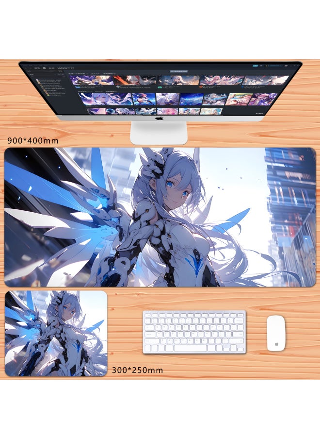 Generic - No Overlock Honkai Impact 3 Mouse Pad Extra Large Animation Kiana Dem Lisa Alicia Two-Dimensional Notebook-Color:60x30cm Thickness 3mm-Pattern:Mecha Akana - Image 1