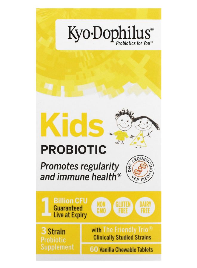 kyolic Kids Probiotic Vanilla 60 Chewable Tablets