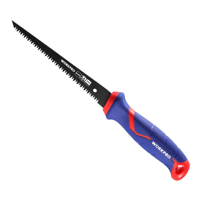WORKPRO Drywall Saw, 6-inch Jab/Keyhole/Wallboard/Sheetrock Cutting Tool with Ergonomic Handle, Triple Ground Teeth, Faster Cutting Drywall Cutter with 8-TPI Bi-metal Blade - Image 1