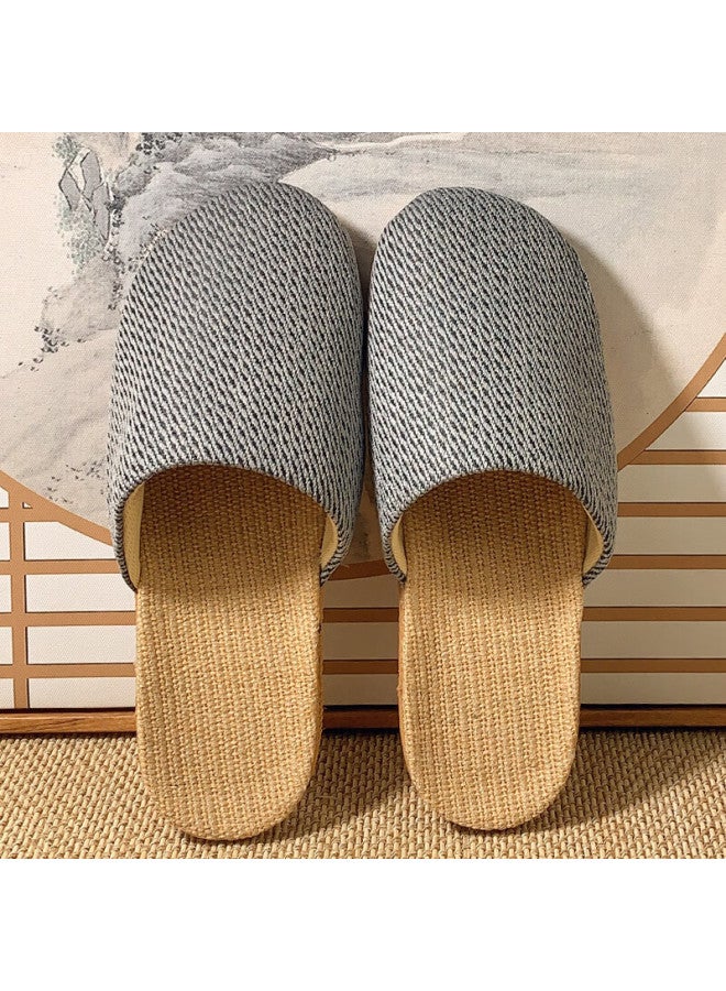 Footoppo Baotou Linen Style Uni Slip-on Anti-slip Summer Indoor Home Slippers - Image 3