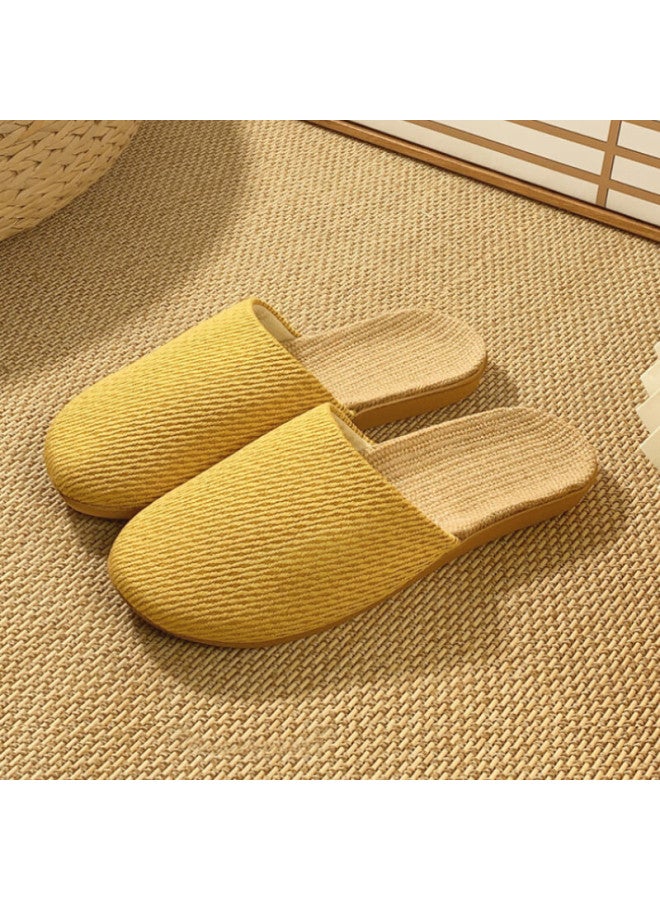 Footoppo Baotou Linen Style Uni Slip-on Anti-slip Summer Indoor Home Slippers - Image 2