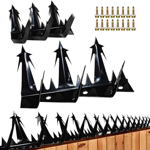 TIQUKDELY Heavy Duty Metal Fence Spikes-Anti Climb Security Spikes for Fence and Wall-Intruder and Animal Deterrent（Size74 inches） - Image 1
