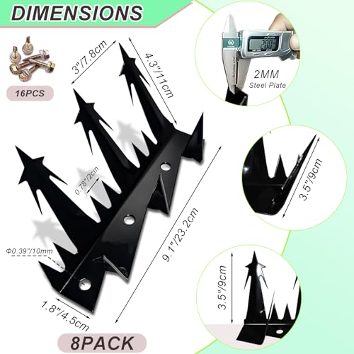TIQUKDELY Heavy Duty Metal Fence Spikes-Anti Climb Security Spikes for Fence and Wall-Intruder and Animal Deterrent（Size74 inches） - Image 2