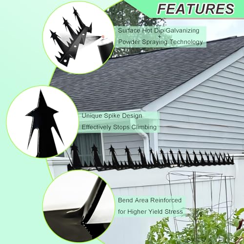 TIQUKDELY Heavy Duty Metal Fence Spikes-Anti Climb Security Spikes for Fence and Wall-Intruder and Animal Deterrent（Size74 inches） - Image 3