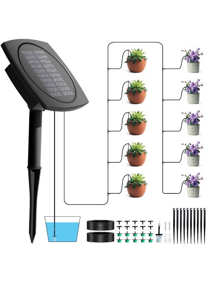 Automatic Solar Drip Irrigation System, Easy to Install, Compatible with Pots, 12 Watering Modes and Anti-Siphon Device (Compatible with 10 Pots, 12 Watering Modes) - Image 1