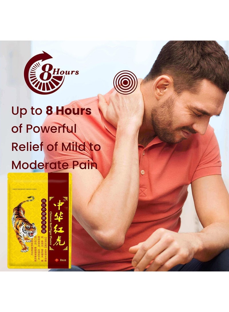سوميفون مرهم النمر الأحمر الصيني، لاصقات عشبية طبيعية للعضلات والمفاصل والظهر والكتف والركبة بالتسخين، 8 قطع - Image 2