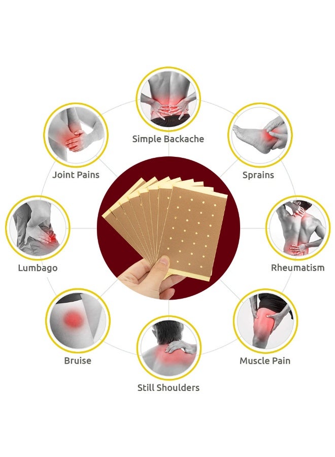 سوميفون مرهم النمر الأحمر الصيني، لاصقات عشبية طبيعية للعضلات والمفاصل والظهر والكتف والركبة بالتسخين، 8 قطع - Image 3