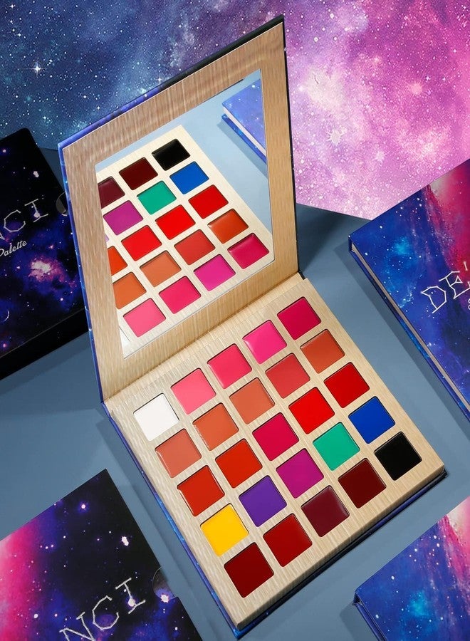 MagicHuda Lip Makeup Palette, #Delci Long Lasting Wear Lip Care Moisturizing Lipstick Set,Pigmented Festival Halloween Body Face Paint 25 Colors, Makeup For Girl/Women/Kids-All Skin - Image 5