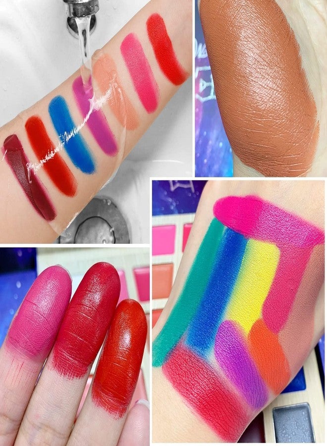 MagicHuda Lip Makeup Palette, #Delci Long Lasting Wear Lip Care Moisturizing Lipstick Set,Pigmented Festival Halloween Body Face Paint 25 Colors, Makeup For Girl/Women/Kids-All Skin - Image 4
