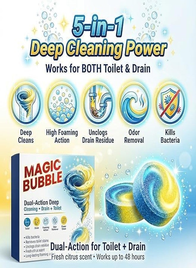 ELOXA Magic Bubble Drain & Toilet Cleaning Tablets | Dual-Action Deep Clean with Powerful Foaming | Removes Odor, Stains & Buildup | Fresh & Clean Toilets and Drains (1, 300 g) - Image 2