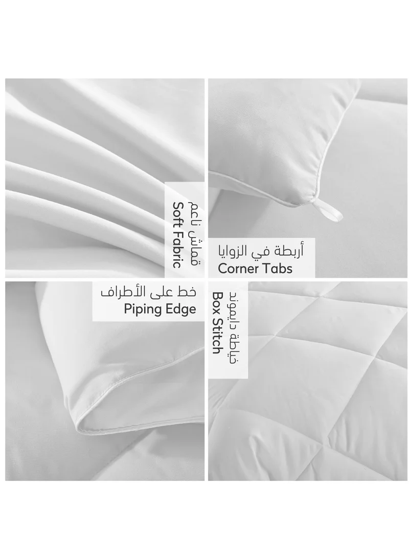 دوناتيلا 6 قطع مفرش ستايل دايموند سادة مايكروفايبر مقاس مزدوج ابيض 240×260 سم