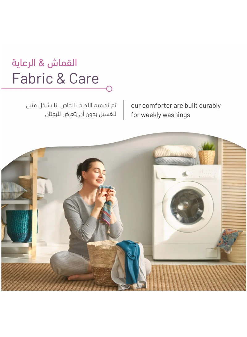 دوناتيلا 6 قطع مفرش ستايل دايموند سادة مايكروفايبر مقاس مزدوج ابيض 240×260 سم