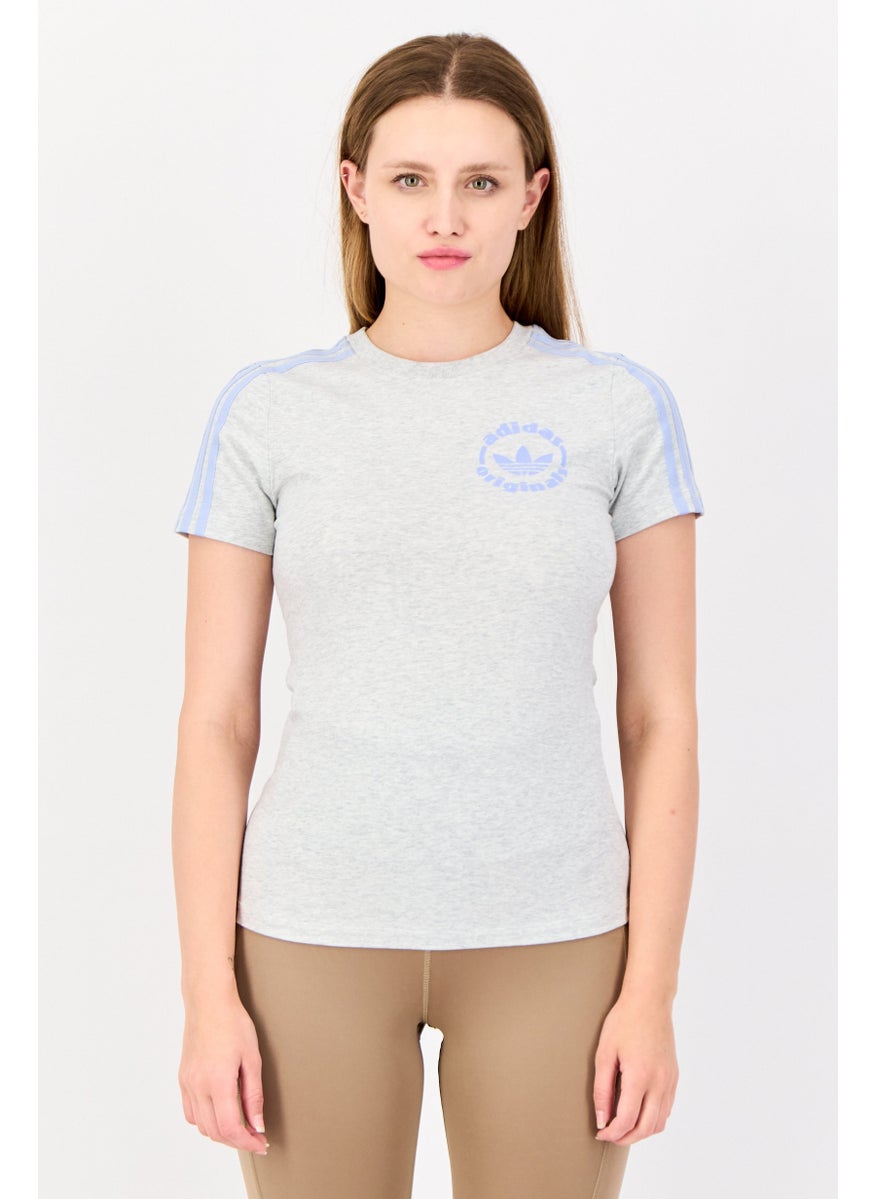 adidas Originals Women Sportswear Fit Short Sleeve Training T-shirt, Grey  - Image 1