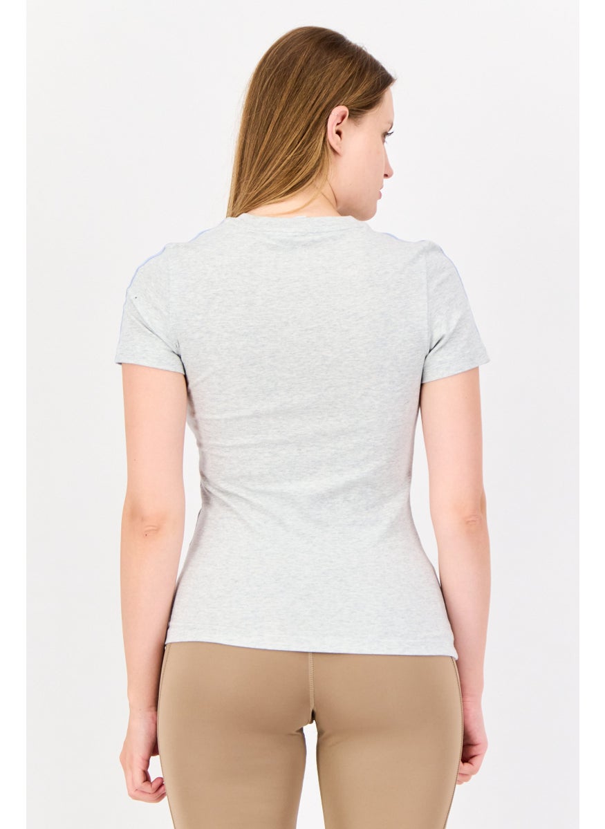 adidas Originals Women Sportswear Fit Short Sleeve Training T-shirt, Grey  - Image 3
