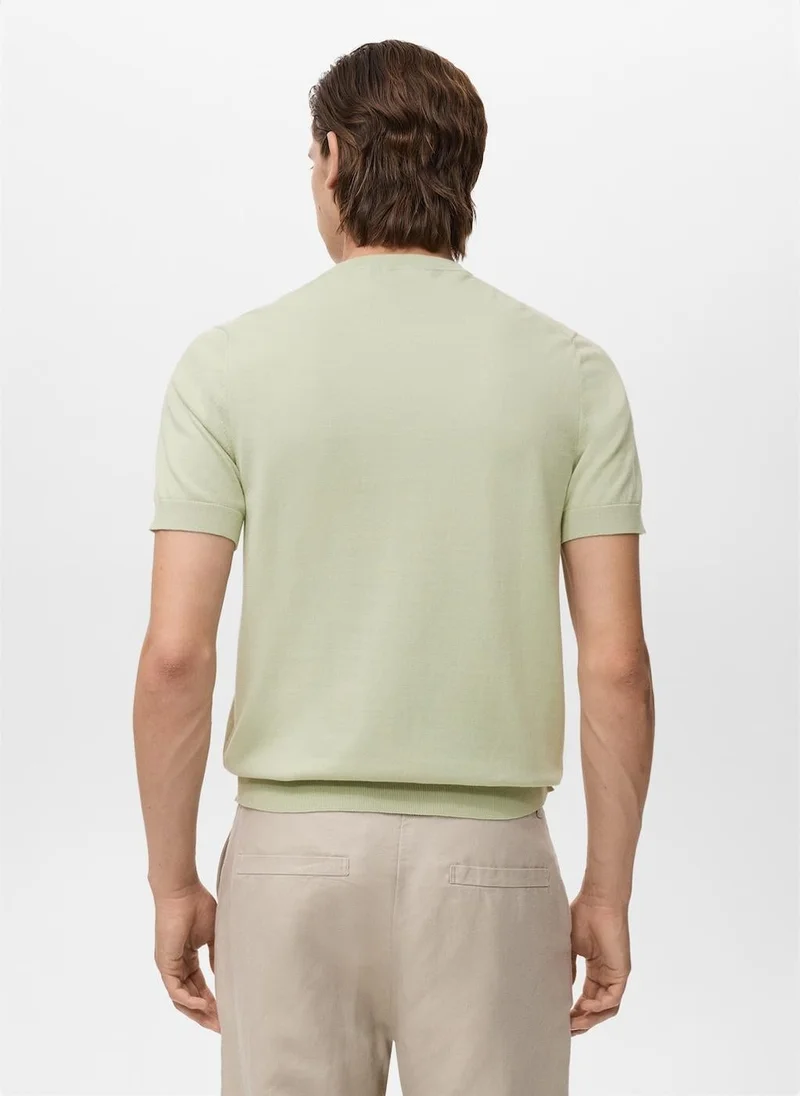 Mango Man Cotton fine-knit t-shirt