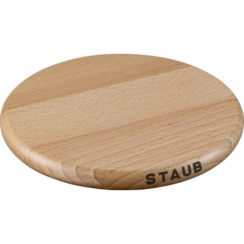 STAUB Cast Iron 6-inch Round Magnetic Wood Trivet - Image 5