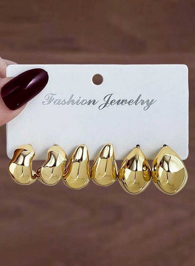 Take Two Pack of 3 - Gold Hoop Earrings