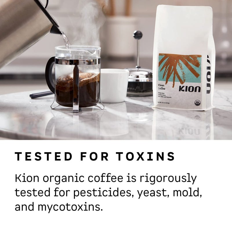Kion Organic Ground Coffee, Tested for Toxins, Ethically Sourced, Rich, Bold, and Smooth, Medium Roast 12 Oz (1 Pack) - Image 4
