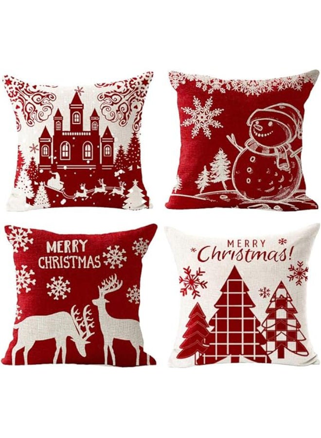 Merry Christmas Cushion Covers Set of 4 - 45 x 45 cm - Image 1