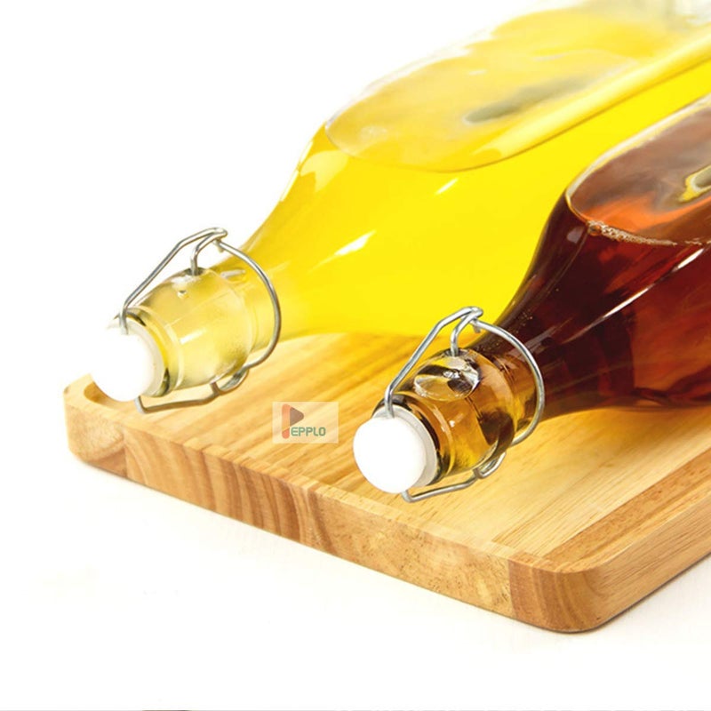 pepplo Clear Glass Beer Bottles for Home Brewing with Easy Wire Swing Cap & Airtight Silicone Seal (Square 500ml Pack 1) - Image 4