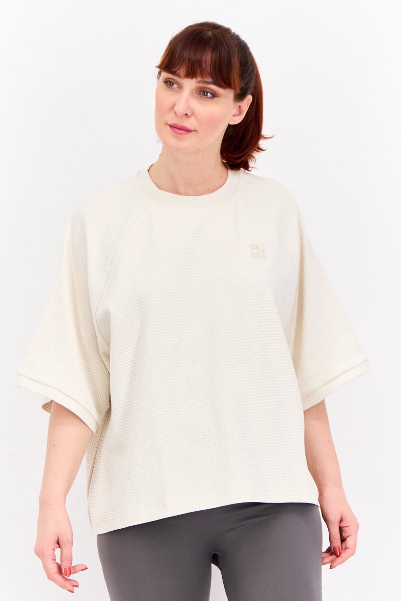 PUMA Women Sportswear Fit Short Sleeves Outdoor Top, Off White - Image 1