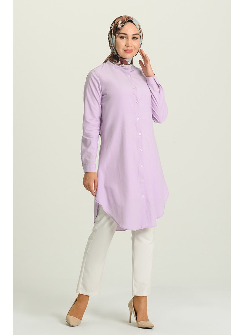Sefa Merve Judge Collar Tunic 6475-17 Lilac  - Image 2