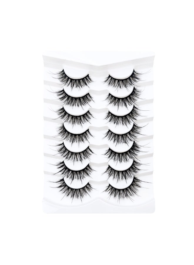 كومبي 7 أزواج من الرموش الصناعية، رموش ثلاثية الأبعاد بطول 14 مم، مظهر طبيعي، رموش عين القطة، مجموعة تمديد الرموش حتى 14 مم - Image 4