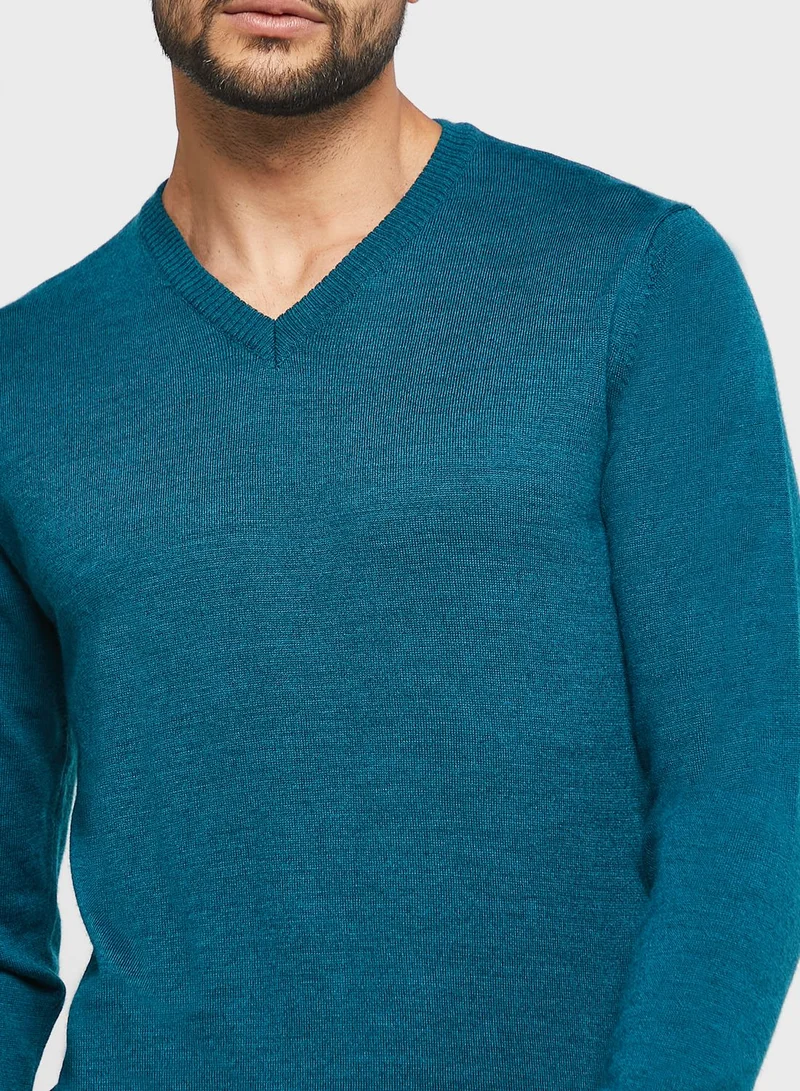 Robert Wood Wool V Neck Sweater