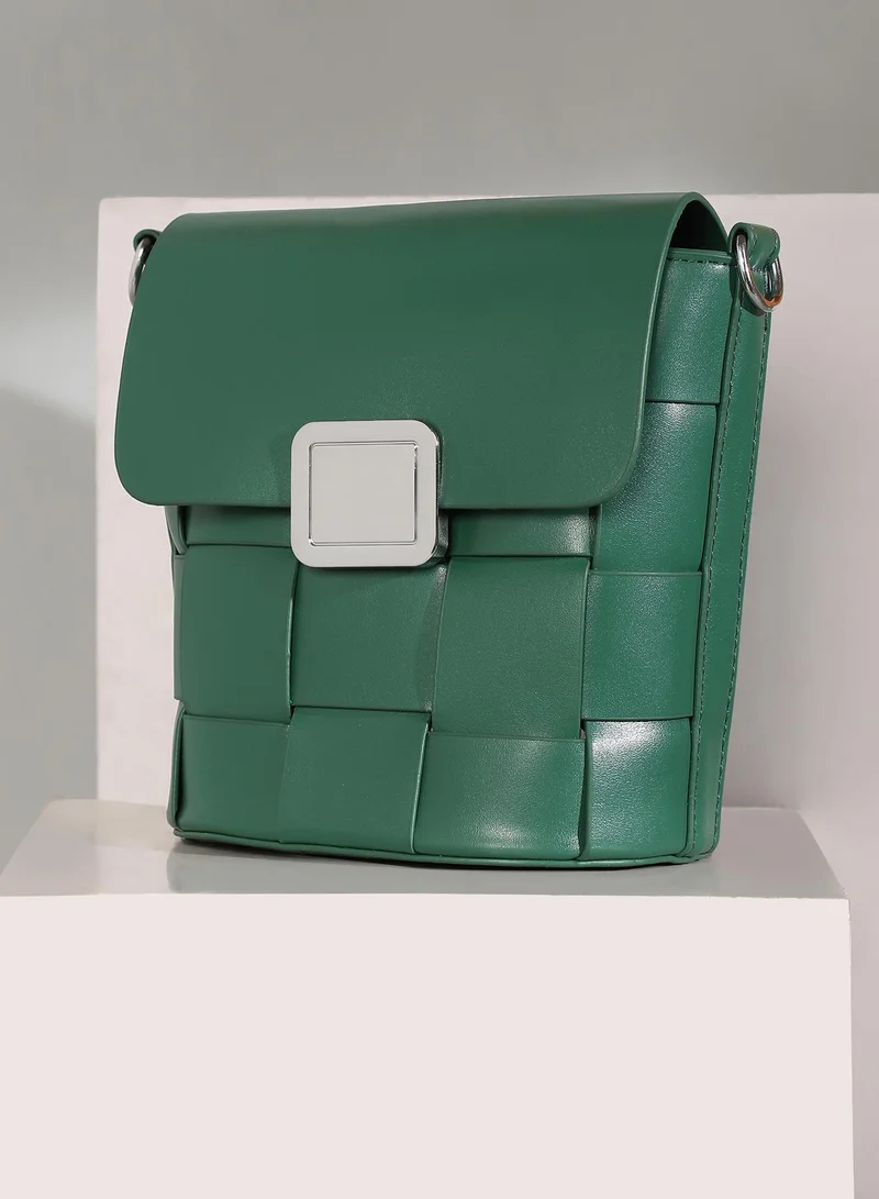 Woven Flap Bag