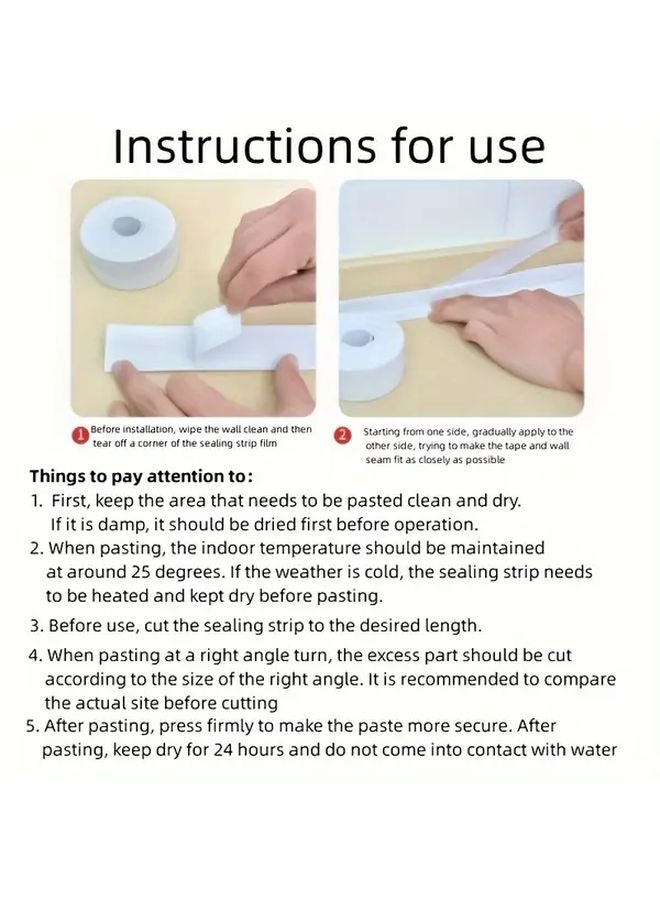 شريط تسرب PVC ثقيل مقاوم للماء ذاتي اللصق 196 85 بوصة قطعة واحدة للحمام حوض المطبخ حوض الاستحمام - Image 4