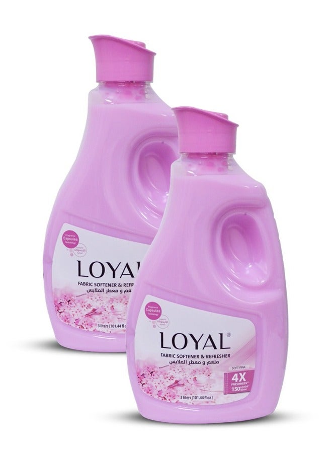 لويال منعم ومعطر الأقمشة المركز باللون الوردي الناعم 150 غسلة 2 × 3000 مل  - Image 1