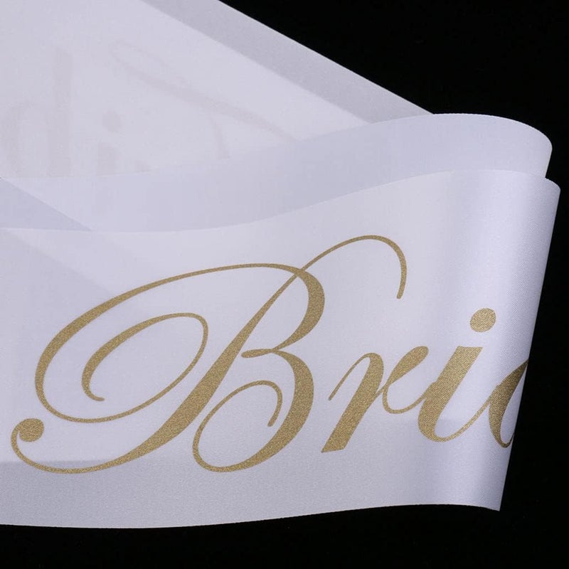 klarako 10pcs/lot White Gold Hens Party Night Do Sash Bride Tribe Sashes Accessory Wedding Bridal Shower Gifts 78 x 10cm - Image 5