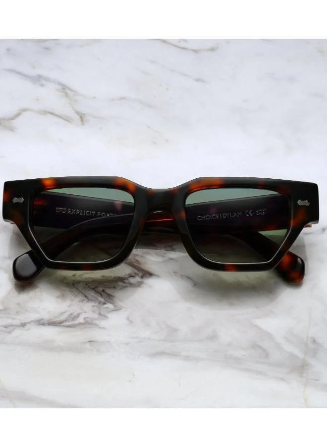  اكسبليست باوتس نظارات شمسية أنيقة للجنسين من ديلاين باللون الأخضر والسلحفاة