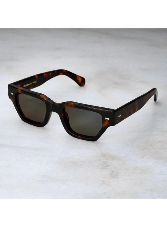  اكسبليست باوتس نظارات شمسية أنيقة للجنسين من ديلاين باللون الأخضر والسلحفاة