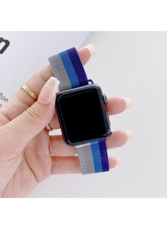 Replacement Strap Four-colors Milanese Watch Band For Apple Watch Ultra 49mm&Watch Ultra 2 49mm / Series 9&8&7 45mm / SE 3&SE 2&6&SE&5&4 44mm / 3&2&1 42mm Silver Grey Blue Purple