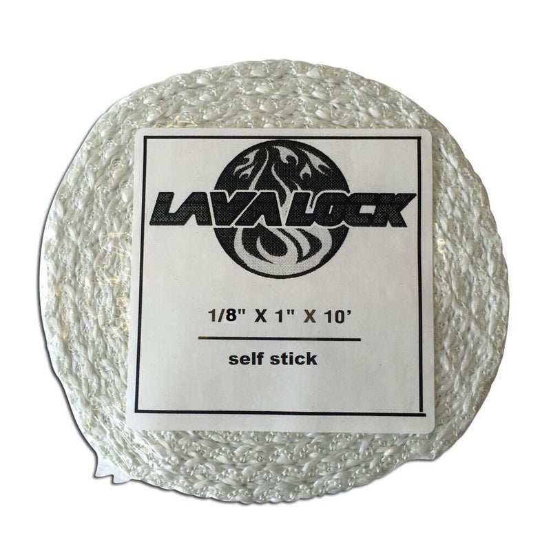 LavaLock ® 1 x 1/8 x 10 ft Adhesive Backed Wood Stove Door Gasket Fiberglass Seal SELF Stick Flat Tape - Image 3