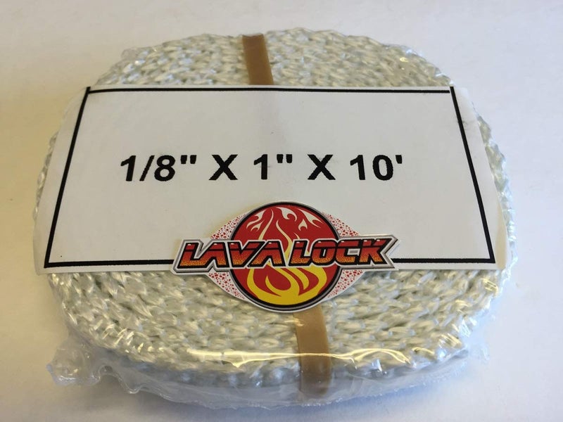 LavaLock ® 1 x 1/8 x 10 ft Adhesive Backed Wood Stove Door Gasket Fiberglass Seal SELF Stick Flat Tape - Image 4