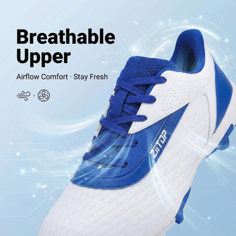 ziitop Baseball Cleats Mens Softball Cleat Turf Shoes for Men Whiteblue - Image 4