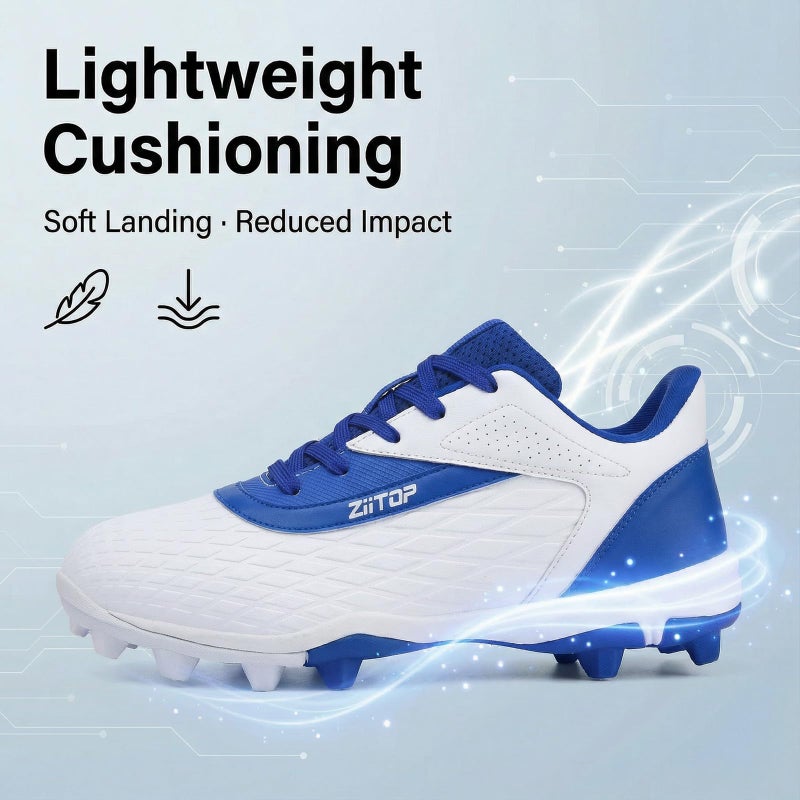 ziitop Baseball Cleats Mens Softball Cleat Turf Shoes for Men Whiteblue - Image 5