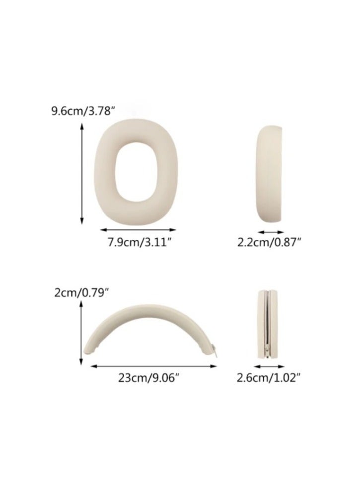 Replacement Headphone Headband Cushion Protective Cover Protector/Silicone Earphone Cushion Earpads for H1i-off-white  - Image 2