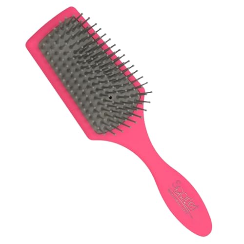 Scarlet Line Large Paddle Hair Brush with Plastic Handle, Air Cushion Paddle Brush with Ball Tip Nylon Bristles Styling and Straightening, Pink - Image 1