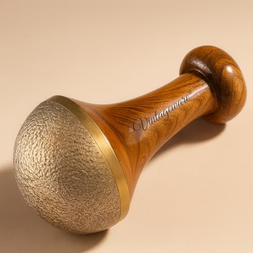 Vintageware® Kansa Vatki Foot Massager with Wooden Handle | Ayurvedic Bronze Bowl for Heel Crack Relief, Stress Reduction & Detox | Natural Brown - Image 1
