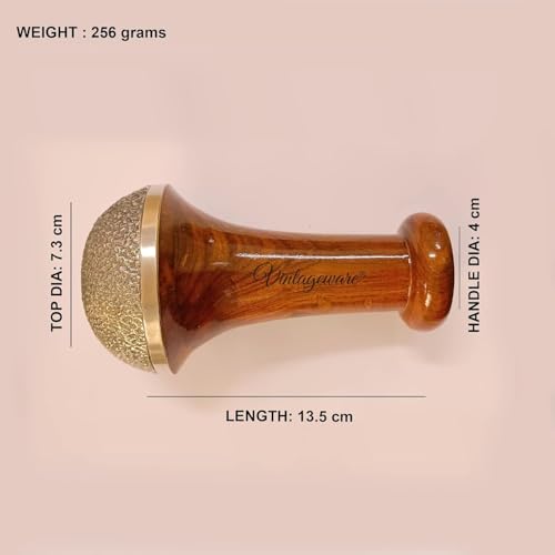 Vintageware® Kansa Vatki Foot Massager with Wooden Handle | Ayurvedic Bronze Bowl for Heel Crack Relief, Stress Reduction & Detox | Natural Brown - Image 5