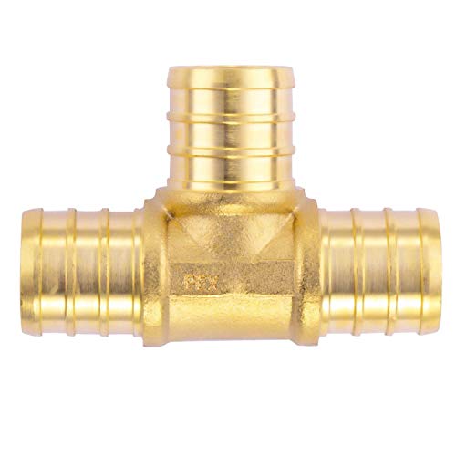 Litorange 34 inch T PEX Tee 34 x 34 x 34 Pack of 7 LeadFree Brass Barb Crimp Pipe FittingFittings - Image 3